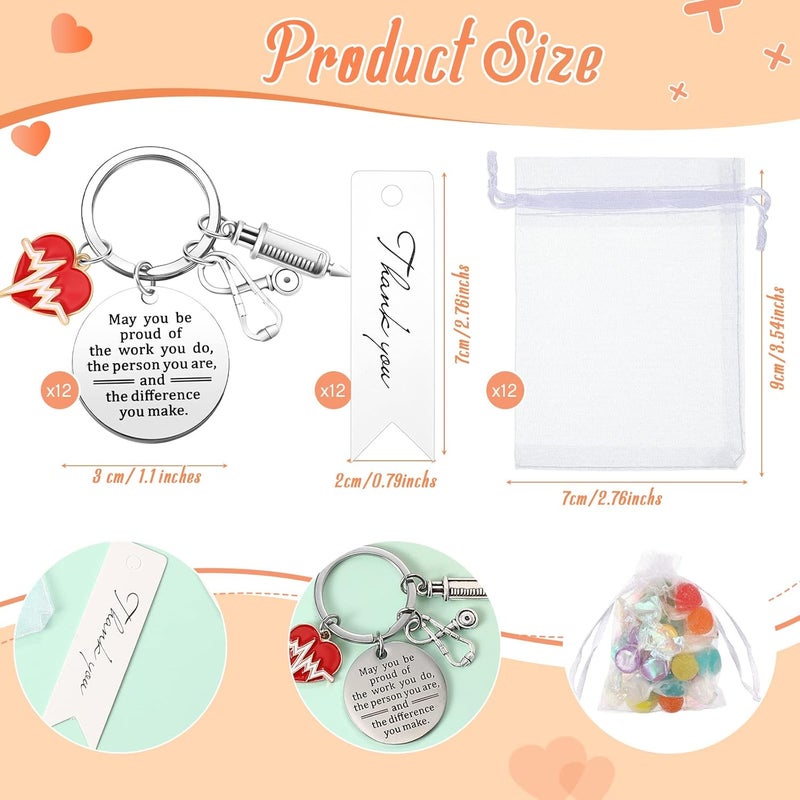 Sureio 36 Pcs Nurse Gifts Nurse Keychain Nurse Week Gifts Employee Appreciation Gift Nursing Student Gifts Medical Assistant - Image 2